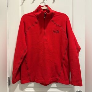 Mountain Hardwear Men’s Red Quarter Zip Fleece Jacket